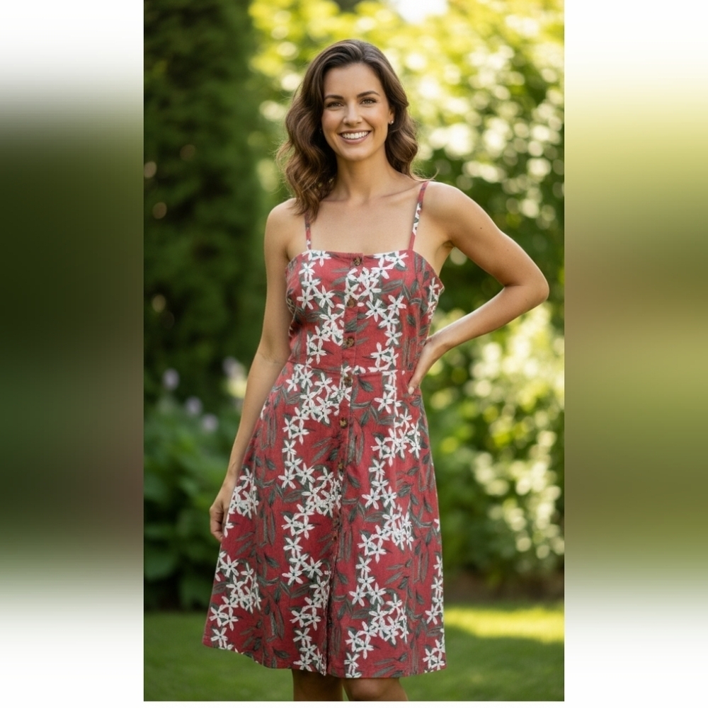 NEW Floral Full Button Down Spaghetti Strap Sundress